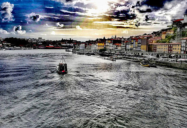 Ribeira no porto norte de portugal